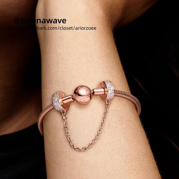 Pandora Clear Pavé Safety Chain Clip Charm - Picture 4 of 4